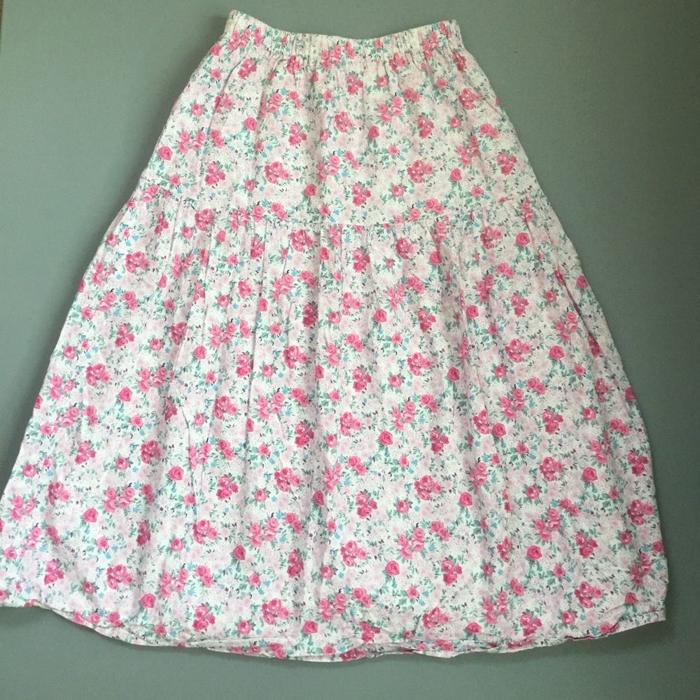 Cottage-core Prairie Maxi Skirt Floral